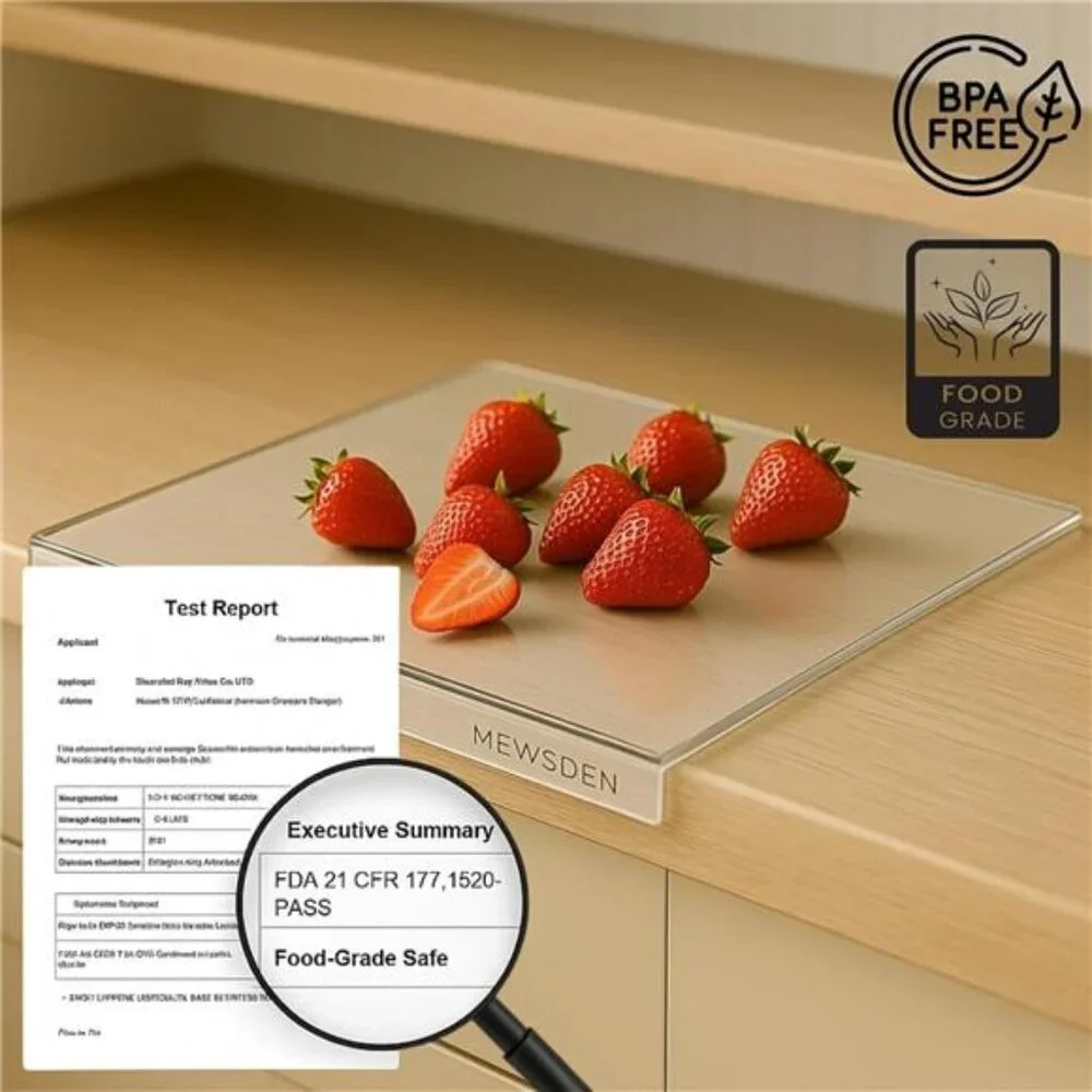 Acrylic Cutting Board with Counter Lip, Clear Cutting Boards for Countertop
